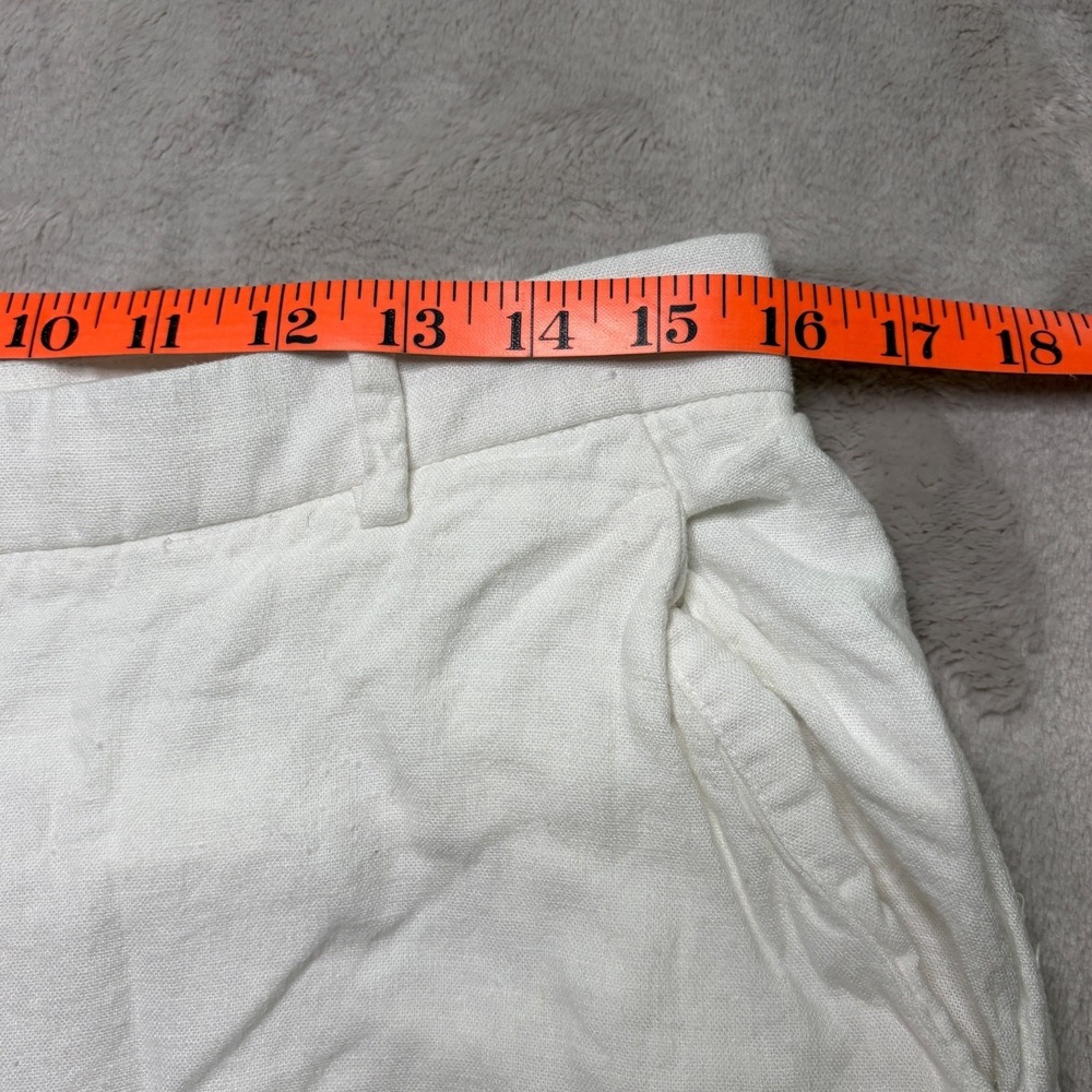 Abercrombie & Fitch White Wide Leg Lined Linen Blend Pants Womens (Fits 32x30) - Picture 7 of 10